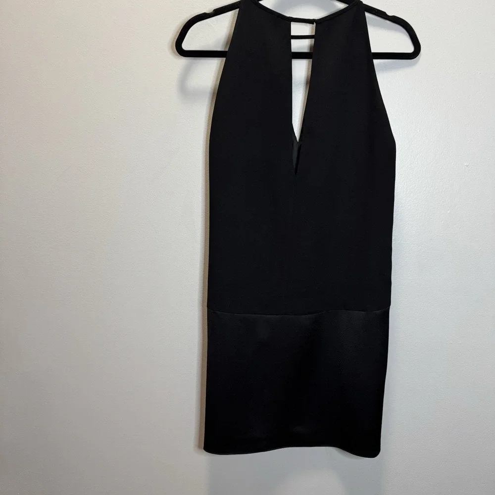 Parker Women's Dress Size XS keyhole Dress Black Mixed Media Lined